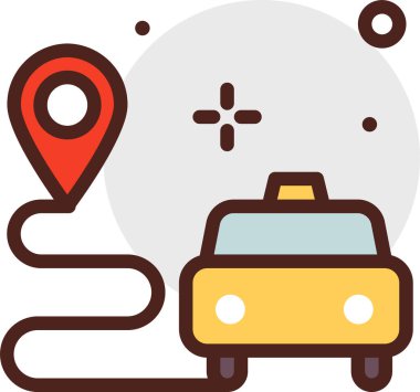 Taksi. Web simgesi basit tasarım