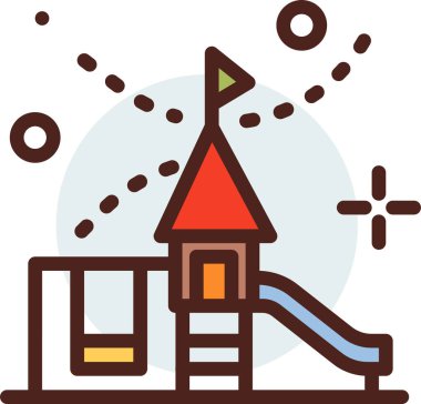 Bir karikatür evinin vektör illüstrasyonu