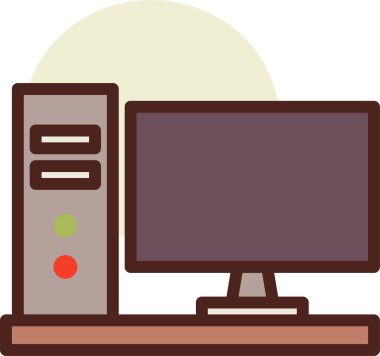 Bilgisayar. Web simgesi basit illüstrasyon