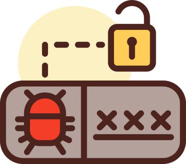 Güvenlik. Web simgesi vektör illüstrasyonu