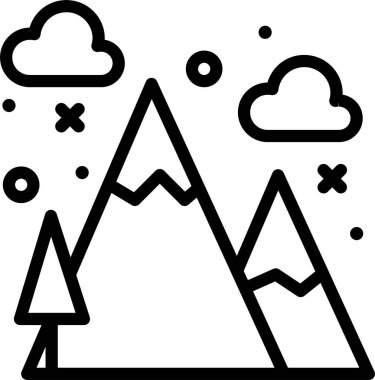 Dağlar. Web simgesi basit illüstrasyon