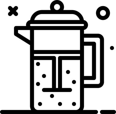 Kahve makinesi simgesi, vektör illüstrasyonu