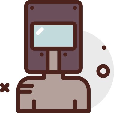 robot. Web simgesi basit illüstrasyon