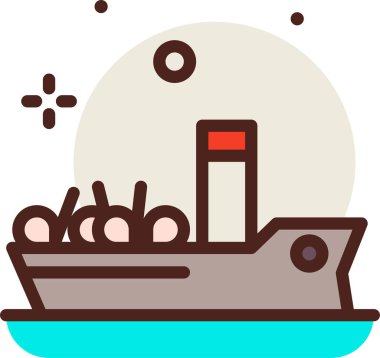 gemi web simgesi, basit vektör illüstrasyonu