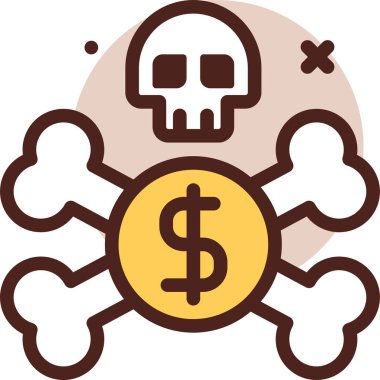 Bir dolar işareti olan insan beyninin çizimi