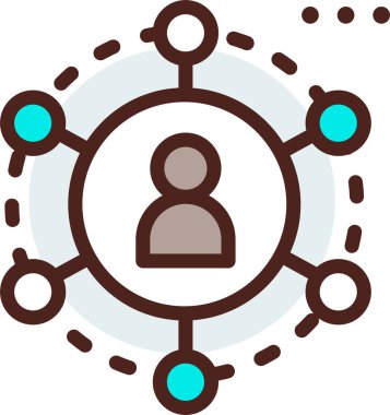 bağlantı ağ simgesi, basit vektör illüstrasyonu