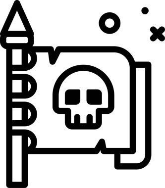 kafatası simgesi, vektör illüstrasyonu beyaz arkaplanda izole edildi