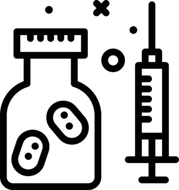 Enjeksiyon. Web simgesi basit illüstrasyon