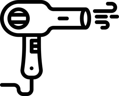 Saç kurutma makinesi. Web simgesi basit illüstrasyon