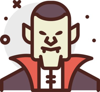 Drakula simgesi, vektör illüstrasyonu beyaz arkaplanda izole edildi