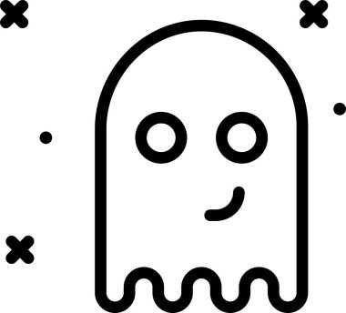 Hayalet simgesi, vektör illüstrasyonu beyaz arkaplanda izole edildi  
