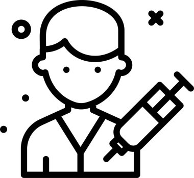 Doktor. Web simgesi basit illüstrasyon