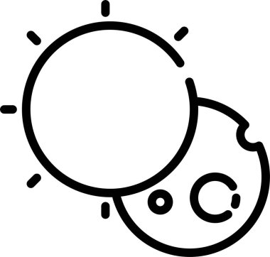 Gece gökyüzünde ayın vektör çizimi