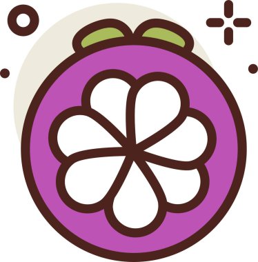 Çikolata parçalı kurabiye ikonu. Donut vektör çiziminin karikatürü. izole kontur sembolü