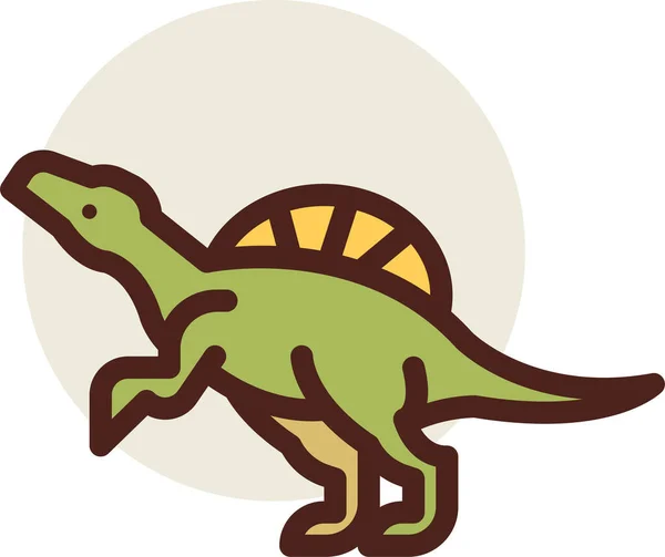 Динозавр Веб Іконка Проста Ілюстрація — стоковий вектор