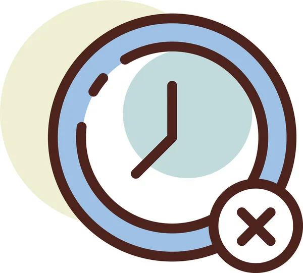 Reloj Con Tiempo Diseño Plano — Vector de stock