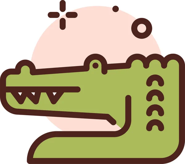 Ícone Web Crocodilo Ilustração Simples — Vetor de Stock