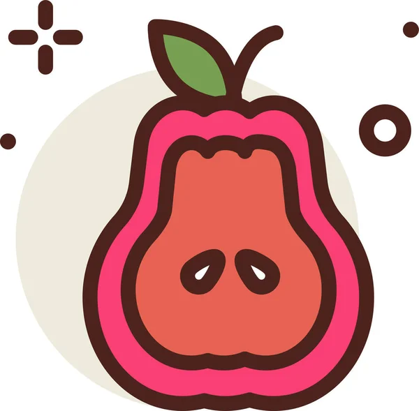 苹果水果图标 网页设计中可爱的水果向量图标的平面插图 — 图库矢量图片