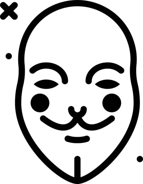 Maschera Web Icon Semplice Illustrazione Vettoriale Isolata Sfondo Bianco — Vettoriale Stock
