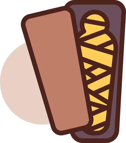 Icono Helado Dibujos Animados Chocolate Pastel Vector Ilustración Aislado Sobre — Vector de stock