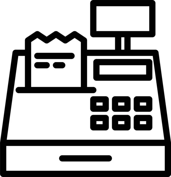 Caja Registradora Ilustración Simple — Vector de stock