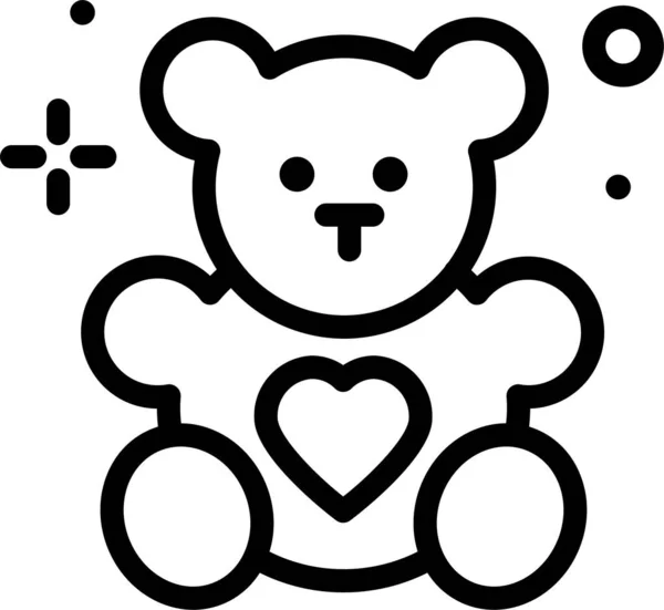 Плюшевий Ведмідь Проста Ілюстрація — стоковий вектор