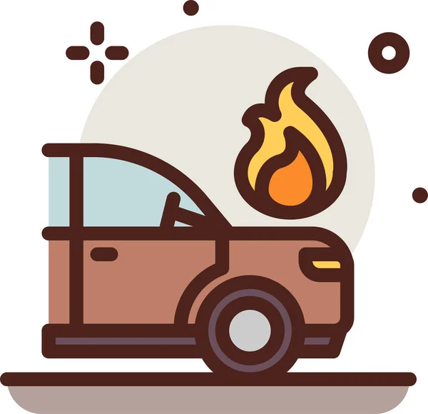 Pictogram Auto Ongeluk Platte Illustratie Van Truck Vector Pictogrammen Voor — Stockvector