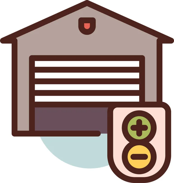 Garage Web Icon Simple Vector Illustration — Stock Vector