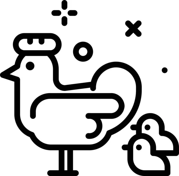 Poulet Icône Web Illustration Simple — Image vectorielle