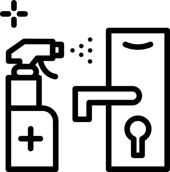 Ikone Des Medizinischen Und Gesundheitswesens Skizze Illustration Von Desinfektionsflaschenvektorsymbolen Für — Stockvektor