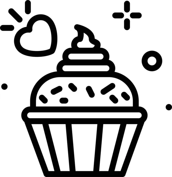 Cupcake Webb Ikon Enkel Illustration — Stock vektor