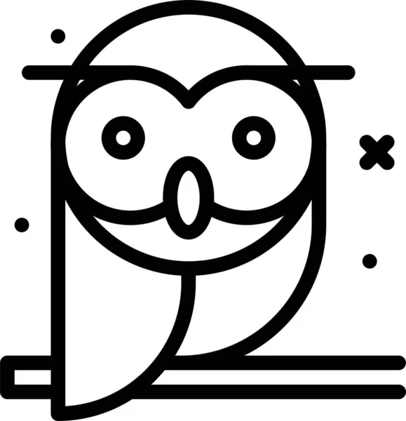 Hibou Icône Web Illustration Simple — Image vectorielle