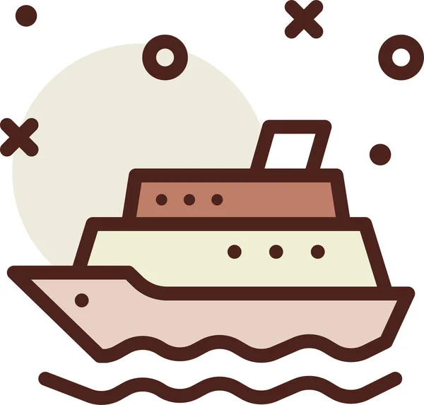 Bateau Croisière Illustration Simple — Image vectorielle