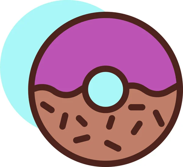 Donut Icono Web Ilustración Simple — Vector de stock