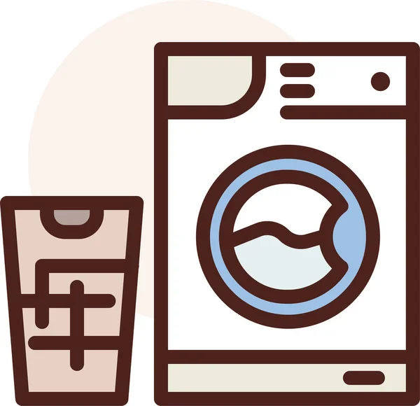 Lavandería Icono Web Ilustración Simple — Vector de stock