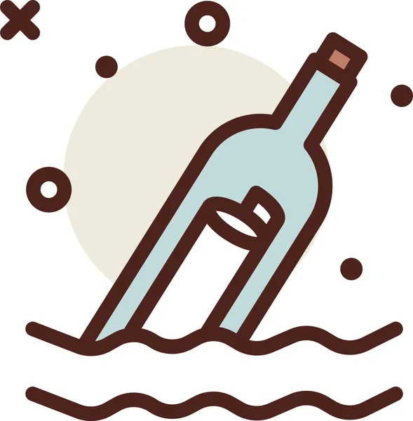 Botella Vino Ilustración Simple — Vector de stock