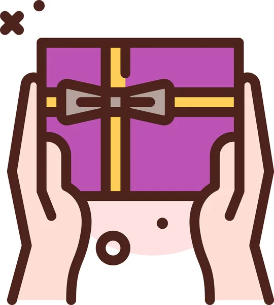 Regalo Icono Web Ilustración Simple — Vector de stock