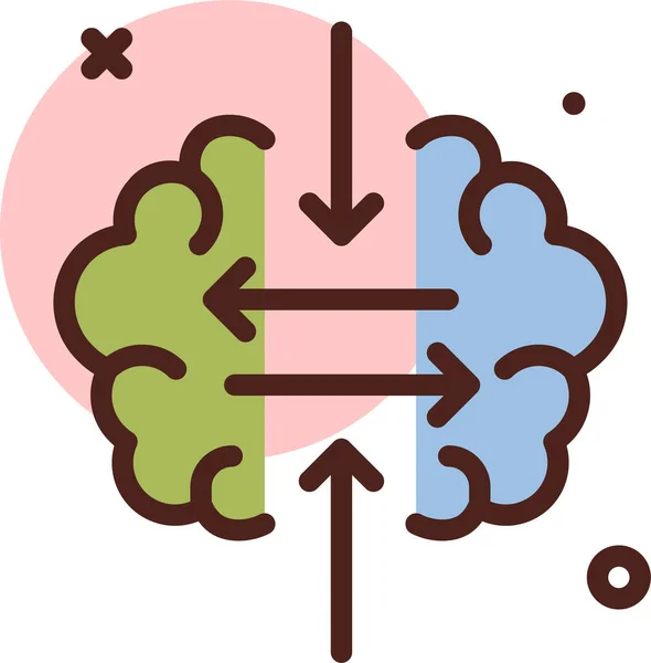 Brain Web Icon Simple Vector Illustration — Stock Vector