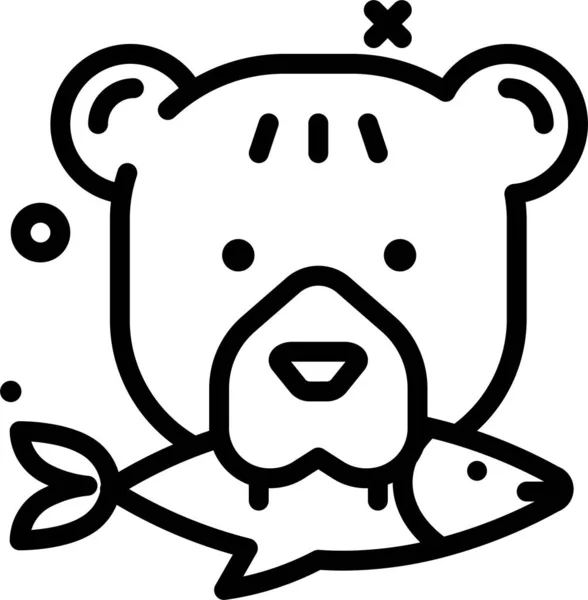 Medve Web Ikon Egyszerű Illusztráció — Stock Vector