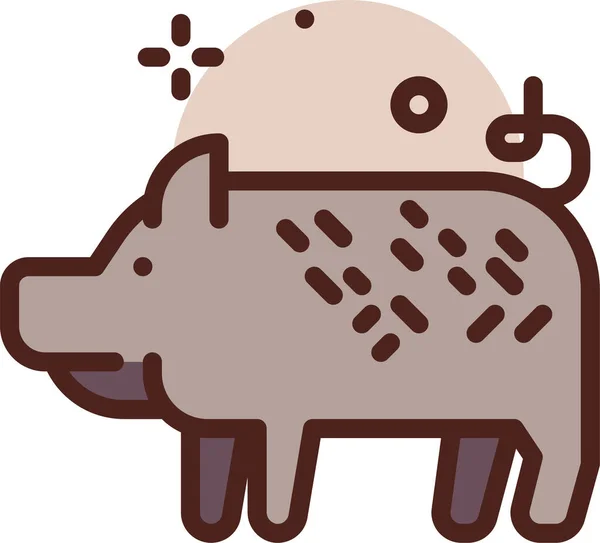 Schwein Web Symbol Einfache Illustration — Stockvektor