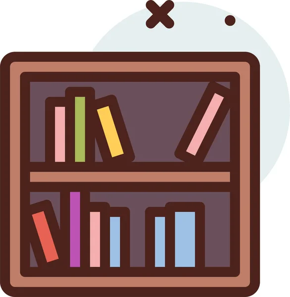 Biblioteca Icono Web Ilustración Simple — Archivo Imágenes Vectoriales