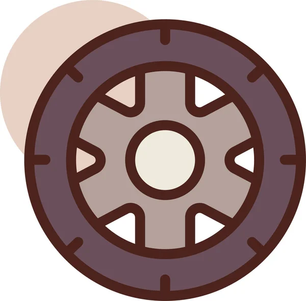 Ikone Der Autobremse Einfache Illustration Von Reifenradvektorsymbolen Für Webdesign Isoliert — Stockvektor