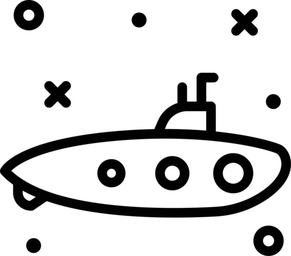 Submarino Icono Web Ilustración Simple — Archivo Imágenes Vectoriales