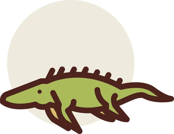 Dinoszaurusz Web Ikon Egyszerű Illusztráció — Stock Vector