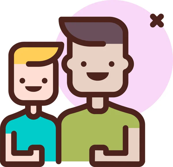 Pareja Icono Web Ilustración Simple — Vector de stock