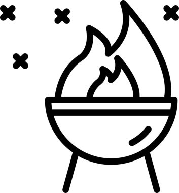 Barbekü. Web simgesi basit illüstrasyon