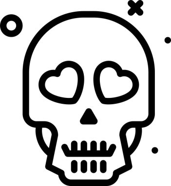 Cadılar Bayramı kafatası simgesi, vektör çizimi beyaz arkaplanda izole edildi 