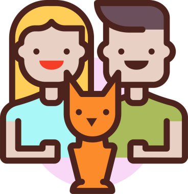 Bir çift. Web simgesi basit illüstrasyon