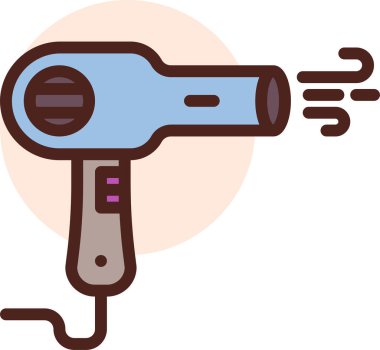 Saç kurutma makinesi. Web simgesi vektör illüstrasyonu