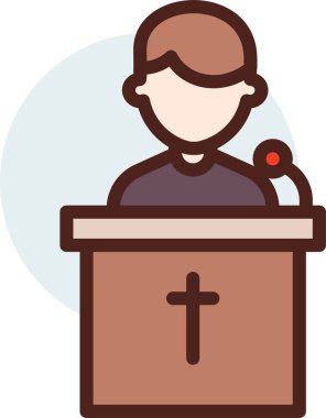 Rahip. Web simgesi basit illüstrasyon